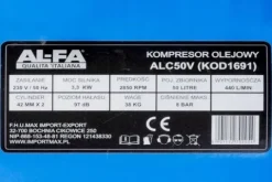 KOMPRESOR OLEJOWY SPRĘŻARKA POWIETRZA POMPA TŁOKOWA 50L V2 MOCNY WYDAJNY