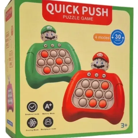 KONSOLA POP IT SUPER MARIO GRA ELEKTRONICZNA ANTYSTRESOWA 30 POZIOMÓW