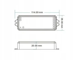 Kontroler LED RGBW+CCT WIFI + RF SD TUYA OXT