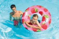 Koło dmuchane do pływania 107 cm z uchwytami INTEX 56261 truskawka