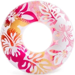 Koło dmuchane do pływania HAWAJSKIE KWIATY 91 cm INTEX 59251 różowe