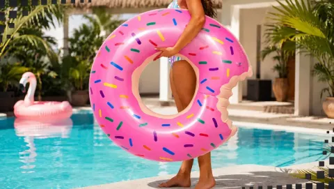 Koło do pływania dmuchane duże materac do wody basenu donut kółko 120cm xxl