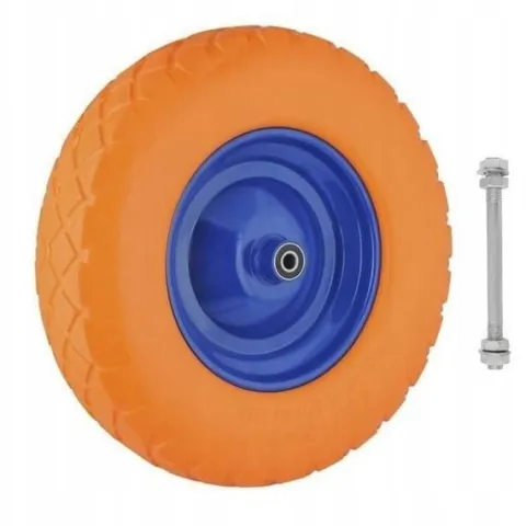 KOŁO DO TACZKI PEŁNE PIANKOWE 400-8 400/8 400x8 PU Z OŚKĄ BEZDĘTKOWE