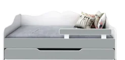 Łóżko podwójne dziecięce BELLA2 180x80 biało-szare