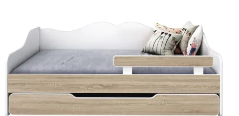 Łóżko podwójne dziecięce BELLA2 180x80 biało-sonoma