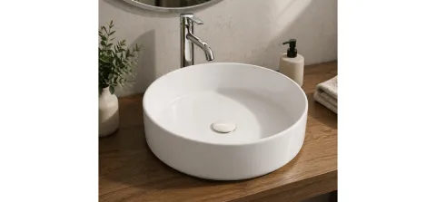 Korek umywalkowy automatyczny klik-klak ceramiczny biały uniwersalny