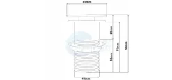 Korek umywalkowy klik-klak ceramiczny, czarny mat, bez otworu przelewowego