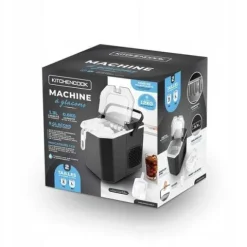 Kostkarka do lodu 12kg/24h Kitchencook CUBEO BLACK 2 wielkości kostek