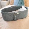 Kosz Mojżesza BOHO bawełniany Handmade z materacykiem - laurel