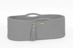 Kosz Mojżesza BOHO bawełniany Handmade z materacykiem - szary