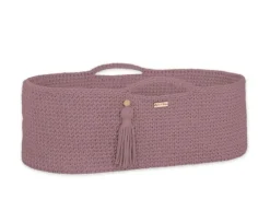 Kosz Mojżesza BOHO bawełniany Handmade z materacykiem - mauve