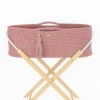 Kosz Mojżesza BOHO Handmade ze stojakiem - pastel pink