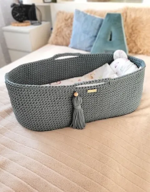 Kosz Mojżesza BOHO Handmade ze stojakiem - laurel