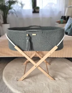 Kosz Mojżesza BOHO Handmade ze stojakiem - laurel