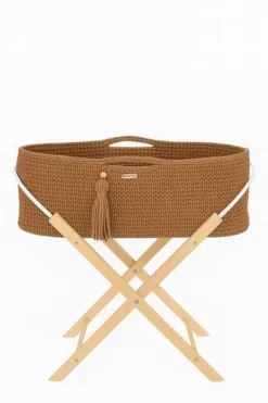 Kosz Mojżesza BOHO Handmade ze stojakiem - caramel