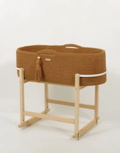 Kosz Mojżesza BOHO Handmade z kołyską - caramel