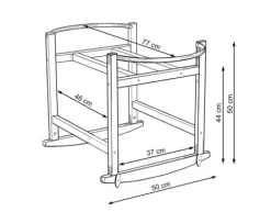 Kosz Mojżesza BOHO Handmade z kołyską - szary