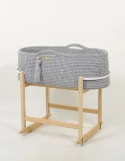 Kosz Mojżesza BOHO Handmade z kołyską - szary