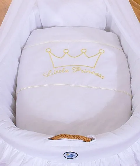 Kosz Mojżesza wiklinowy z baldachimem- Little Prince niebieski