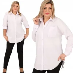 KOSZULA DAMSKA ELEGANCKA BAWEŁNIANA KLASYCZNA OVERSIZE ROZPINANA