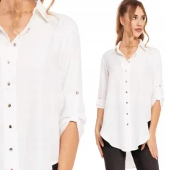 KOSZULA DAMSKA RĘKAW 3/4 ELEGANCKA STYLOWA DŁUGA KOBIECA MODNA MORAJ