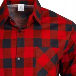 KOSZULA FLANELOWA CASUAL W KRATE MĘSKA 100% BAWEŁNA r. L