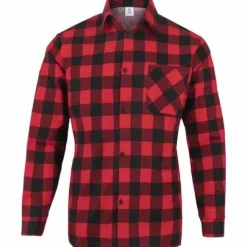 KOSZULA FLANELOWA W KRATĘ MĘSKA CASUAL CZERWONA JHK BAWEŁNA 100% XXL POLSK