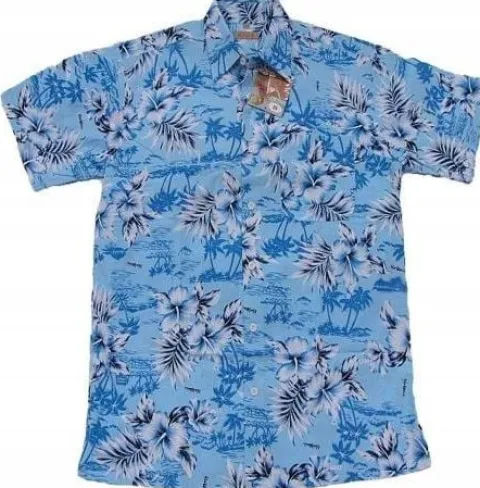 KOSZULA HAWAJSKA T-SHIRT HAWAJSKI KWIATY PAPUGI L