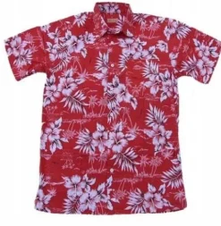 KOSZULA HAWAJSKA T-SHIRT HAWAJSKI KWIATY PAPUGI L