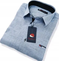 KOSZULA MĘSKA BŁĘKITNA KOŁNIERZ SIGN 008 XXL