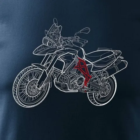 Koszulka motocyklowa z motocyklem na motor BMW GS 800 ADVENTURE męska granatowa REGULAR M