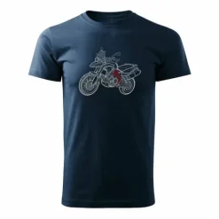 Koszulka motocyklowa z motocyklem na motor BMW GS 800 ADVENTURE męska granatowa REGULAR M