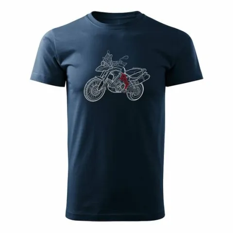 Koszulka motocyklowa z motocyklem na motor BMW GS 800 ADVENTURE męska granatowa REGULAR M