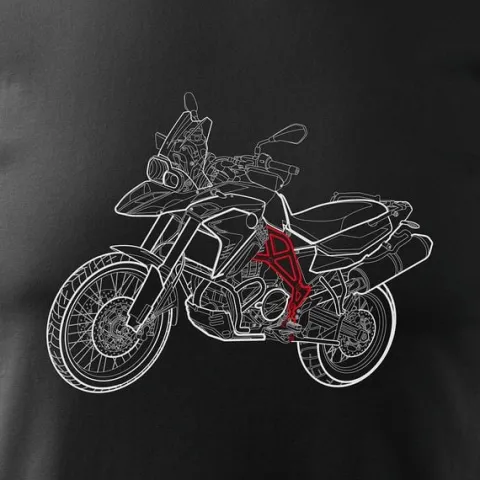 Koszulka motocyklowa z motocyklem na motor BMW GS 800 ADVENTURE męska czarna REGULAR S