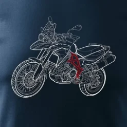 Koszulka motocyklowa z motocyklem na motor BMW GS 800 ADVENTURE męska granatowa REGULAR S