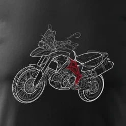 Koszulka motocyklowa z motocyklem na motor BMW GS 800 ADVENTURE męska czarna REGULAR M