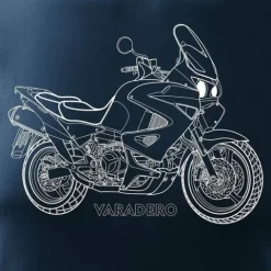Koszulka motocyklowa z motocyklem Honda Varadero męska granatowa REGULAR S