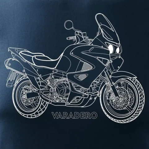 Koszulka motocyklowa z motocyklem Honda Varadero męska granatowa REGULAR M