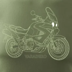 Koszulka motocyklowa z motocyklem Honda Varadero męska khaki REGULAR M