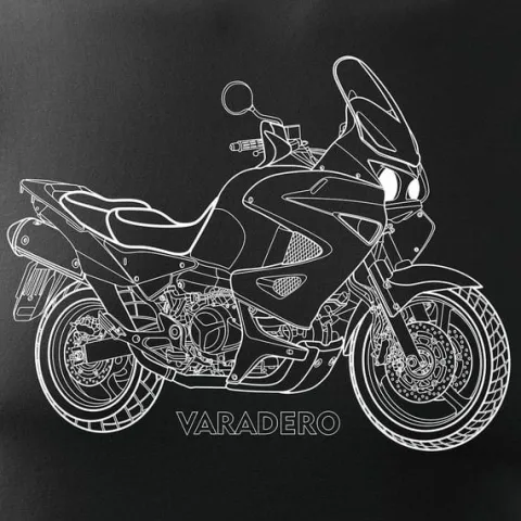 Koszulka motocyklowa z motocyklem Honda Varadero męska czarna REGULAR S