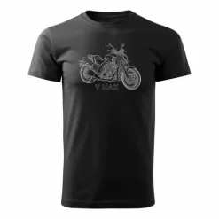 Koszulka motocyklowa z motocyklem Yamaha V MAX VMAX męska czarna REGULAR S