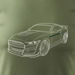 Koszulka motoryzacyjna z Fordem Mustangiem Ford Mustang Shelby GT F35 męska khaki REGULAR XXL