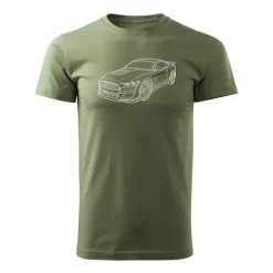 Koszulka motoryzacyjna z Fordem Mustangiem Ford Mustang Shelby GT F35 męska khaki REGULAR S