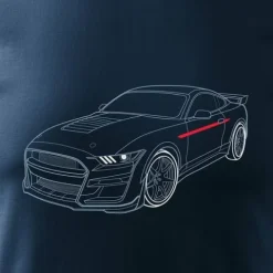 Koszulka motoryzacyjna z Fordem Mustangiem Ford Mustang Shelby GT F35 męska granatowa REGULAR S