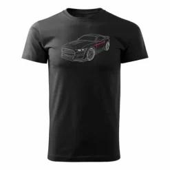 Koszulka motoryzacyjna z Fordem Mustangiem Ford Mustang Shelby GT F35 męska czarna REGULAR S