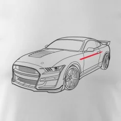 Koszulka motoryzacyjna z Fordem Mustangiem Ford Mustang Shelby GT F35 męska biała REGULAR M