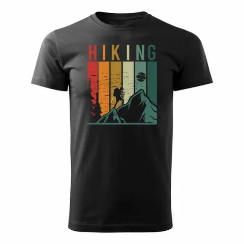 Koszulka outdoor w góry dla turysty namiot Tatry trekkingowa męska czarna REGULAR S