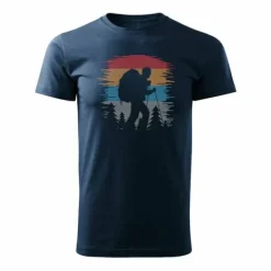Koszulka outdoor w góry dla turysty namiot Tatry trekkingowa męska granatowa REGULAR M