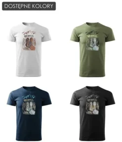 Koszulka outdoor w góry dla turysty namiot Tatry z butami buty górskie męska czarna REGULAR M