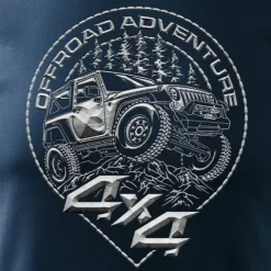 Koszulka rajdowa z jeepem jeep offroad off road off-road 4x4 męska granatowa REGULAR L